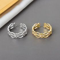 European and American fashion hollowed-out flower pattern ring female crowd design personality 100 lap ornament Valentines Day gift