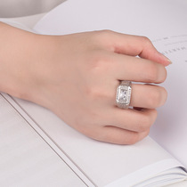 wish hot sell foreign trade mens plated white gold zircons rings bursting trendy ornaments noble and full drilling rings