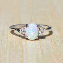 wish hot style factory European and American opal ring ladies jewelry alloy platinum plated diamond ring jewelry