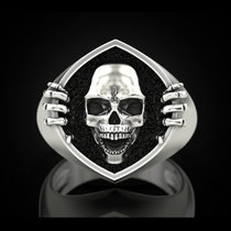 Cao Shi Hot Selling Recommended Retro Punk Skull Mens Ring European and American Creative Ring Jewelry