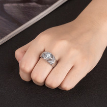 S925 silver-plated mens live ring noble fashion Mens diamond ring lettering Valentines Day gift