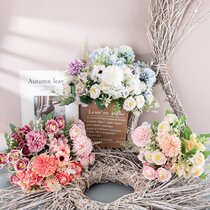 Simulation flower step clear tea rose dandelion bunch INS wind manufacturers home decoration cross-border wedding fake flowers MW95001