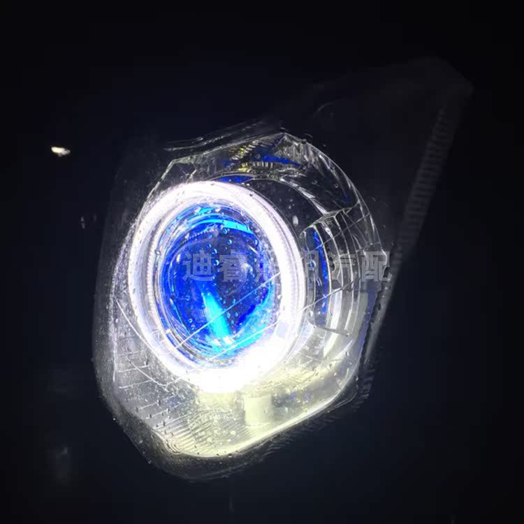 Đèn pha Flying 150 Sửa đổi đèn Xenon Ống kính đôi Mắt thiên thần Mắt quỷ lắp ráp Đèn pha Yamaha - Đèn HID xe máy đèn pha xe máy