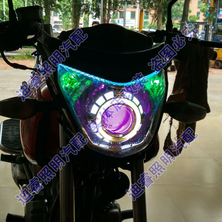 Sundiro Honda xe máy đại bàng chiến tranh lắp ráp đèn pha sửa đổi 5 xenon đèn đôi ống kính thiên thần đèn xe wave alpha