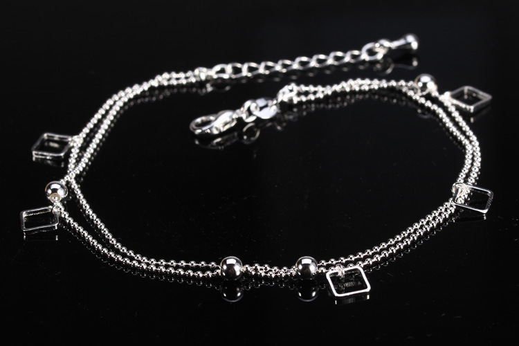 S925 sterling silver vòng chân Hàn Quốc thời trang chuông đơn giản vòng chân nữ trang sức bạc năm nay sợi dây màu đỏ vòng chân