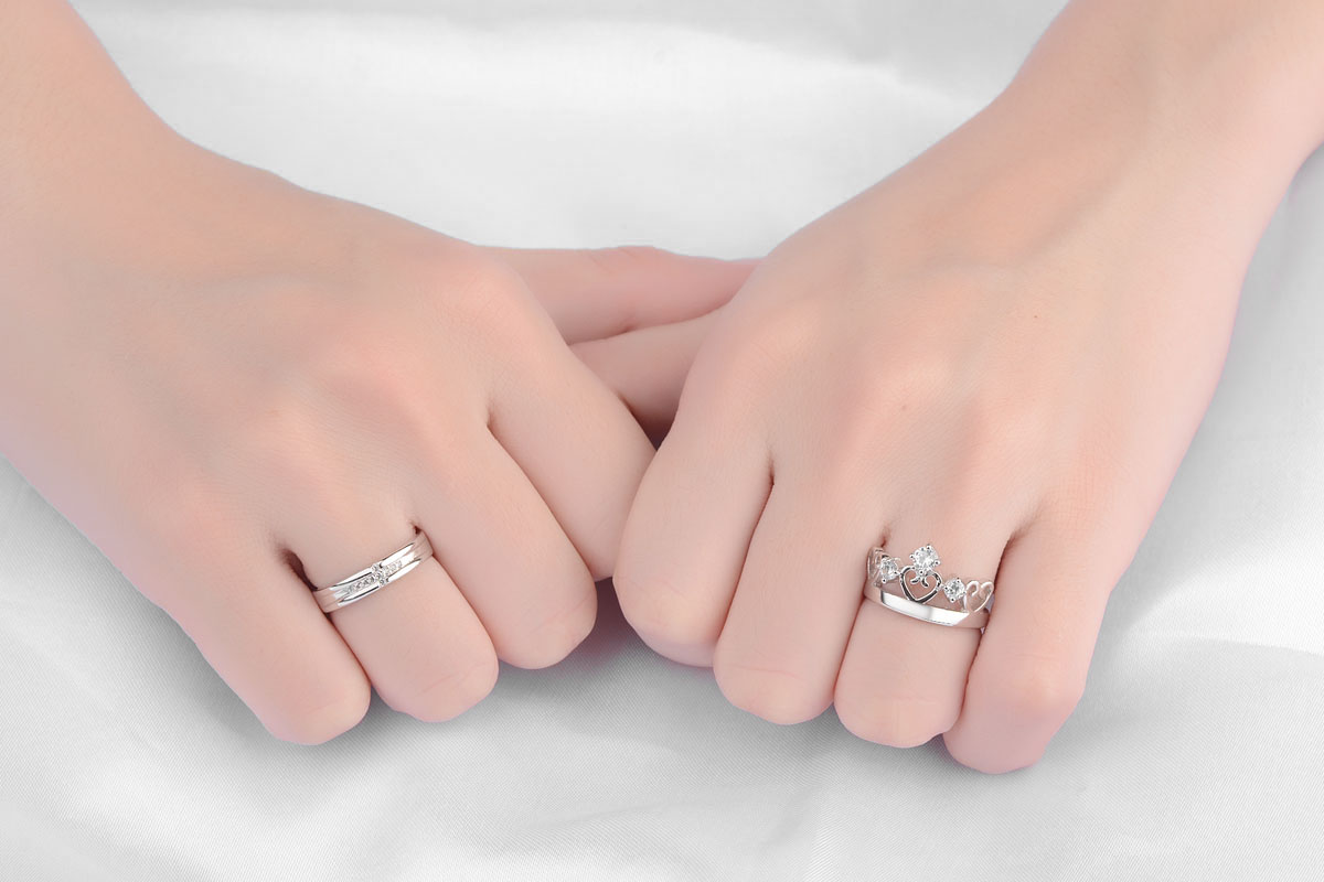 S925 sterling silver ring nam giới và phụ nữ trang sức Nhật Bản và Hàn Quốc đơn giản vòng chiếc nhẫn kim cương mở vài vài vòng một cặp chữ