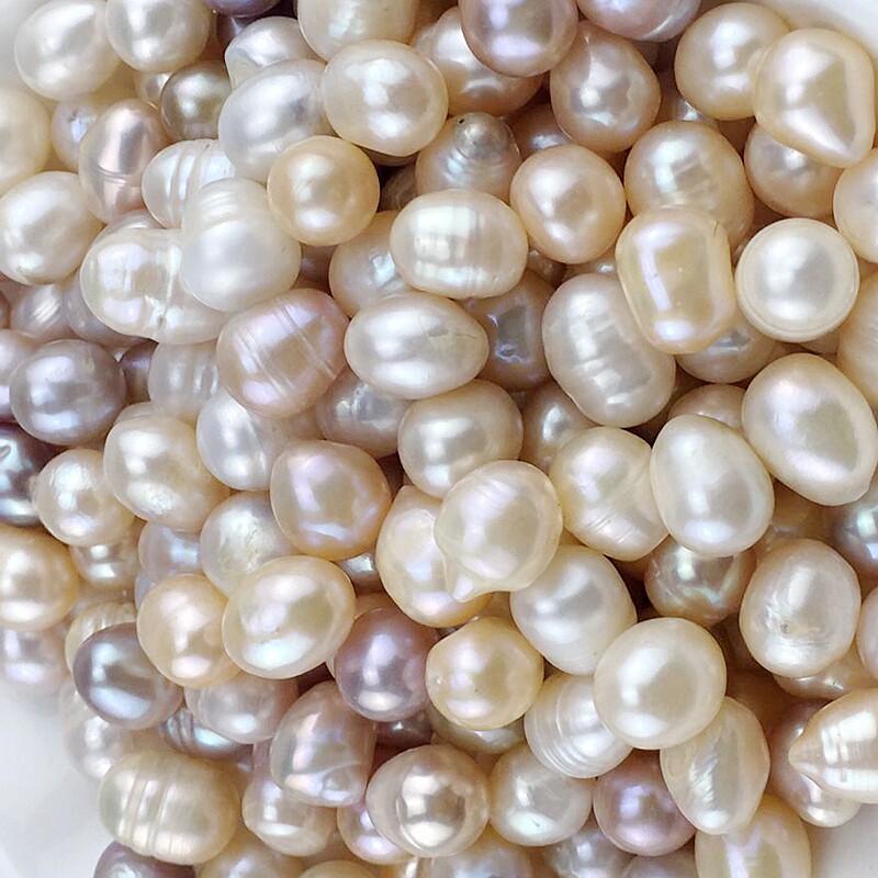 Natural freshwater pearls loose pearls weighing jins weighing strong light scattered pearls for Buddhist medical grinding