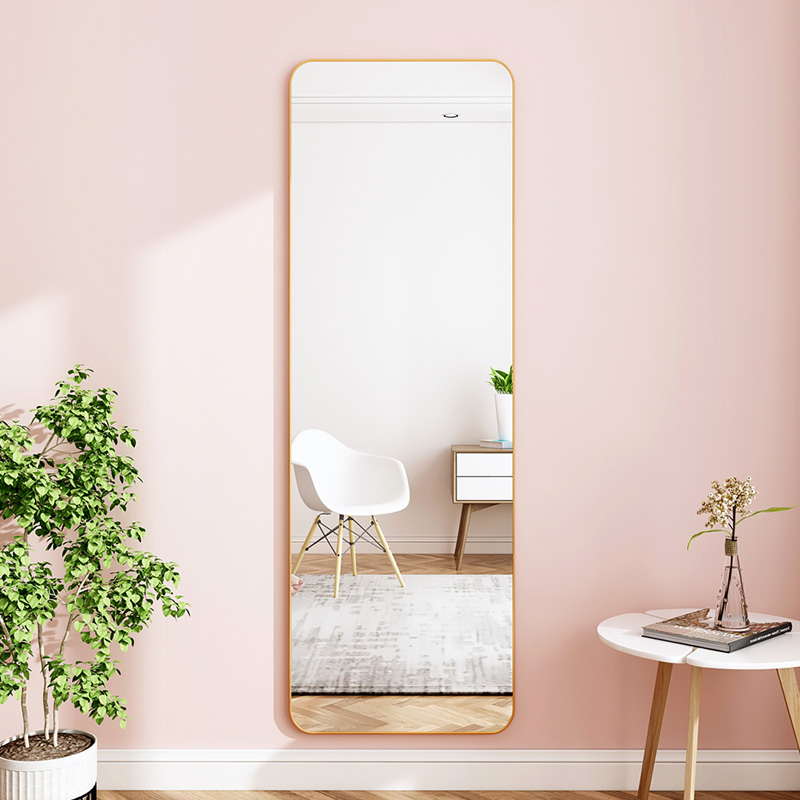 Full Body Full Body Mirror Sticker Wall Self-Glued Home Bedroom Wall-mounted Free Girls Makeup Mirror Hanging Wall Narrow Full Body Mirror
