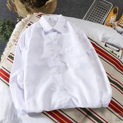 Белая трендовая базовая приятная телу летняя рубашка для отдыха, в корейском стиле, подходит для подростков