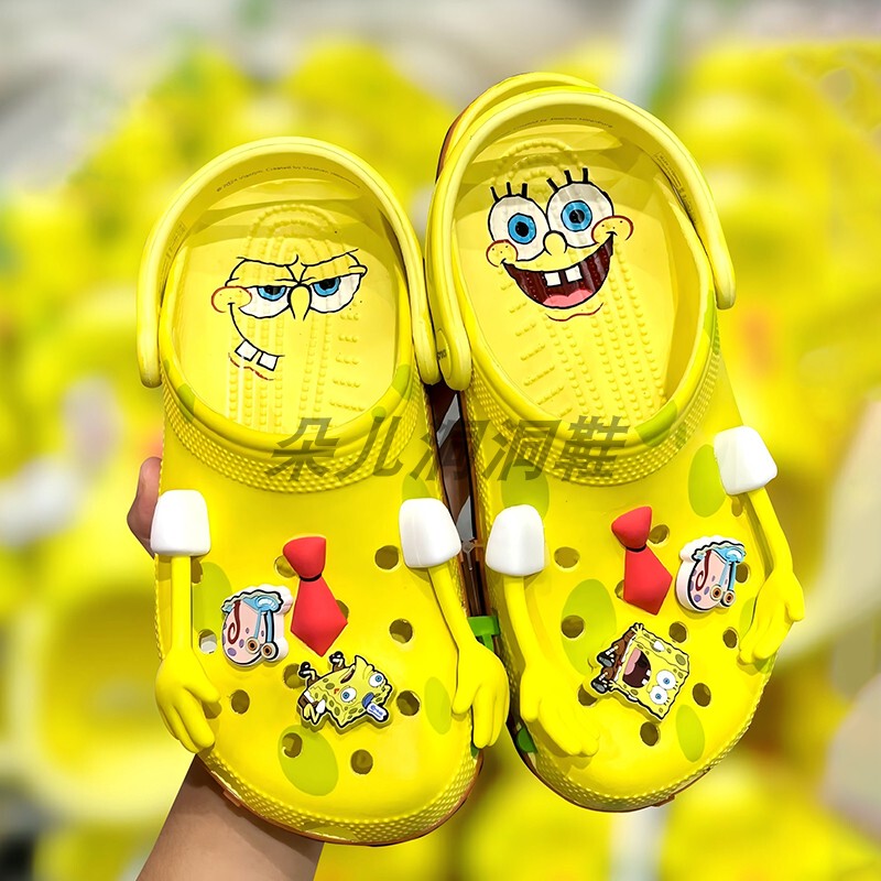 Spongebob Squarepants and Patrick Star Co-Branded Parent-Child Clogs, Sandals, Beach Shoes, Slip-On Sandals