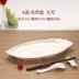 A5 Tấm Melamine Tấm nhựa Đĩa Đĩa giả Gốm sứ Bộ đồ ăn Cá Đĩa trắng Hình chữ nhật Khách sạn lớn Tấm sáng tạo - Đồ ăn tối Đồ ăn tối