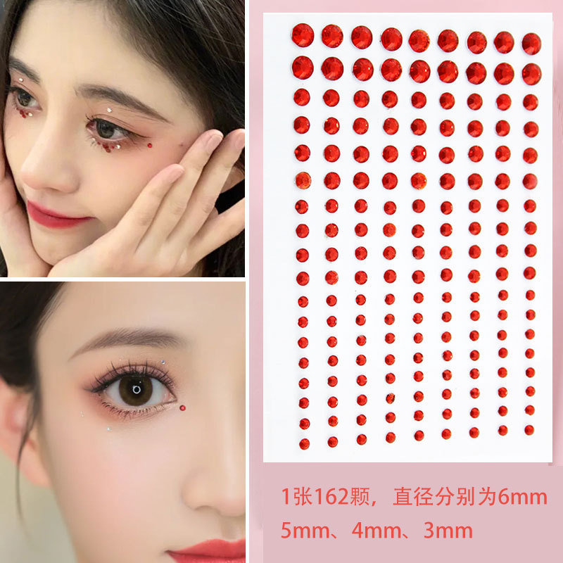 Facial Rhinestone Stickers for Children, Crystal Stickers, Diamond Stickers, Stage Makeup, Sparkling Diamond Flower Stickers, Red Forehead Stickers, Ancient Style Facial Rhinestone Stickers for Children, Crystal Stickers, Diamond Stickers, Stage Makeup, Sparkling Diamond Flower Stickers, Red Forehead Stickers, Ancient Style