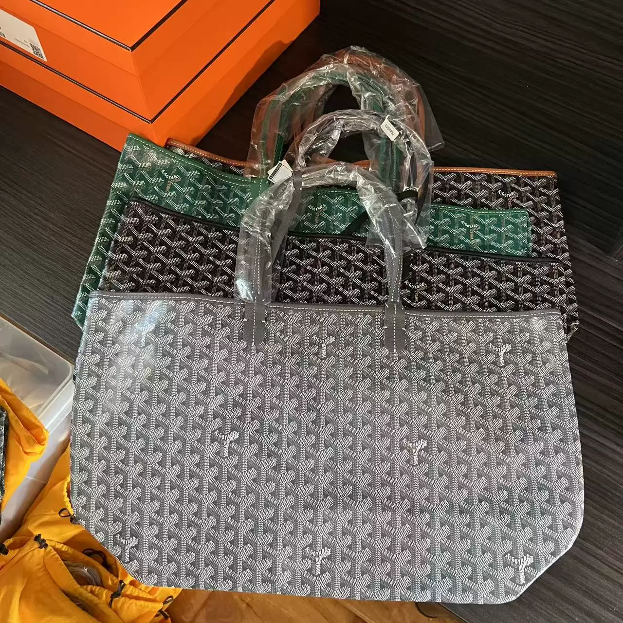 В наличии сумка-шоппер Goyard Goya крупная средняя черная коричневая серая