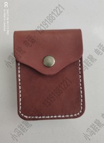 Hand-stitched old full cowhide cigarette bag wallet running bag card bag coin bag coin wallet leather bag thick cowhide