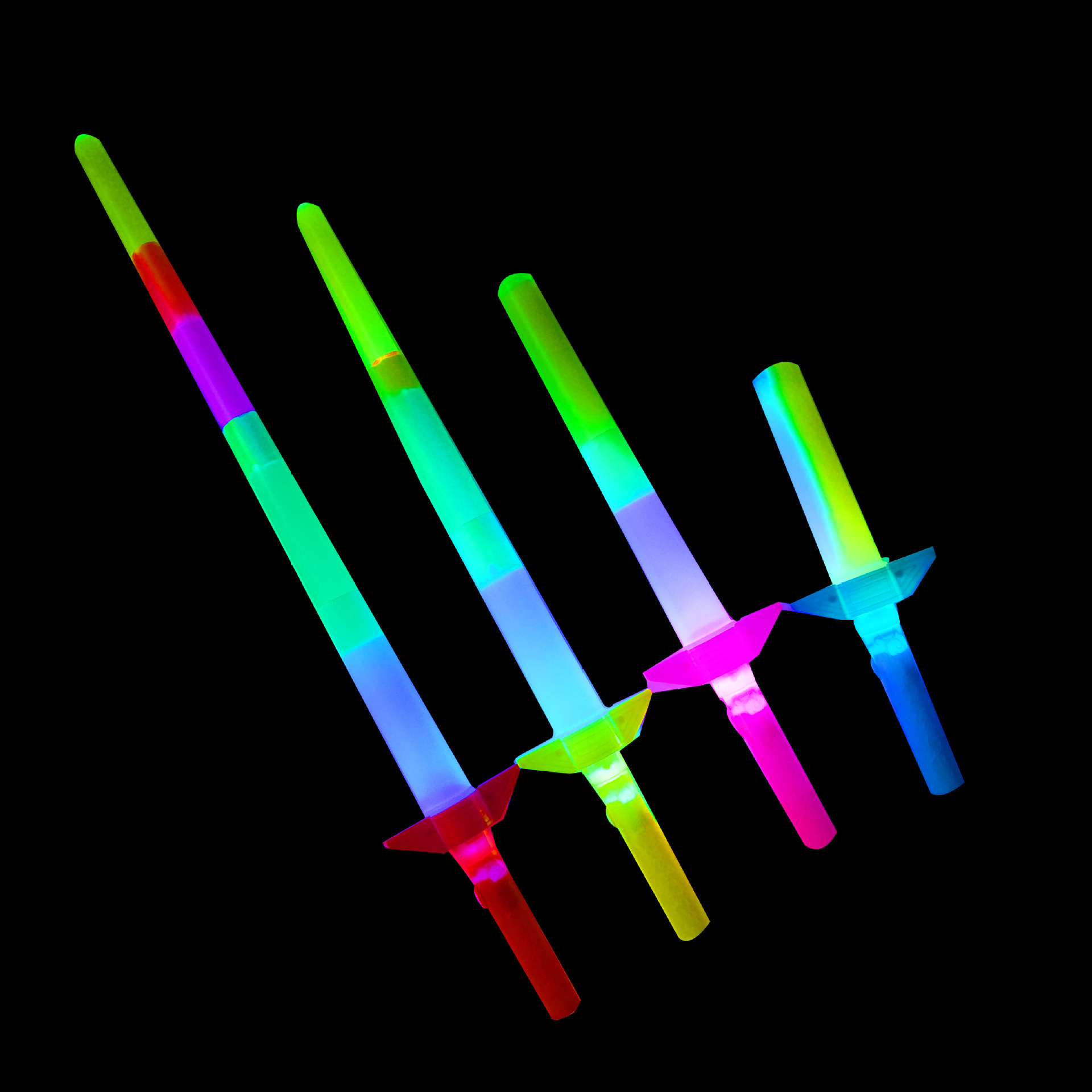 Electronic retractable flash stick concert cheer props large four-section stick with electronic led light stick