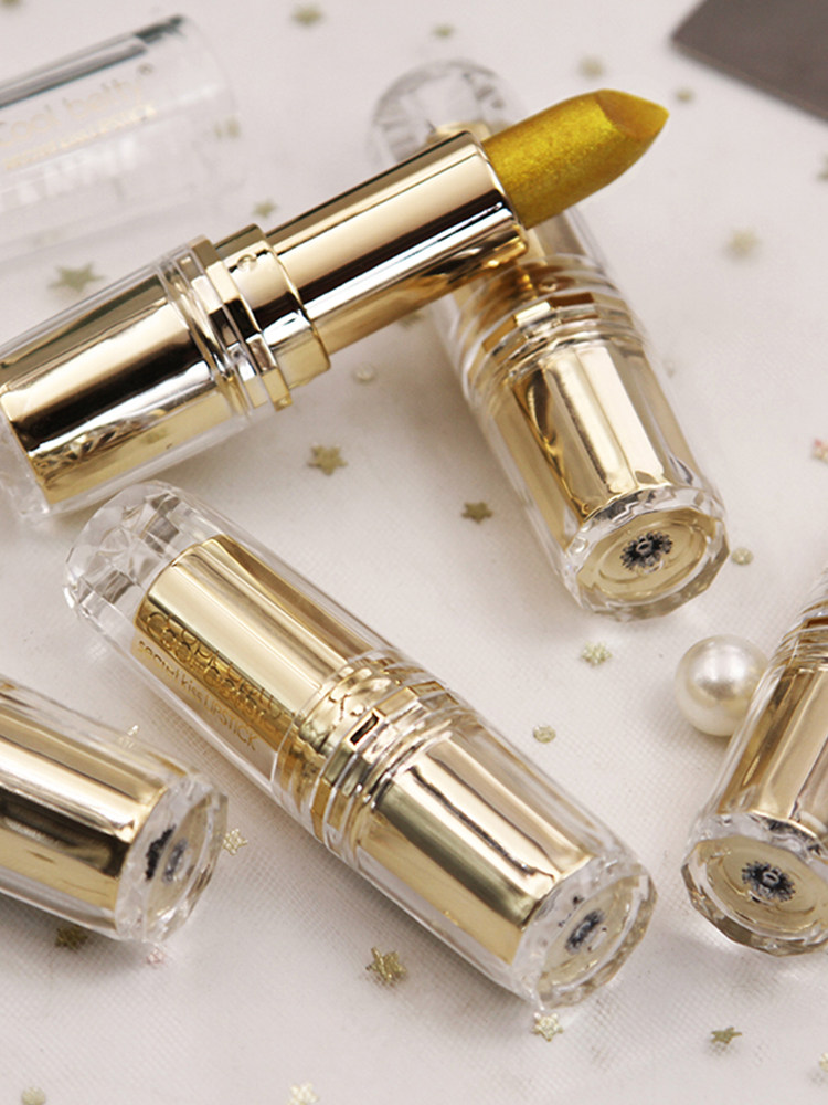 Crystal colourful tumulus lip balsamic lipstick fish Ji Celae gold color nourishing moisturizing flow sparkling gold Affordable Red Schoolgirl