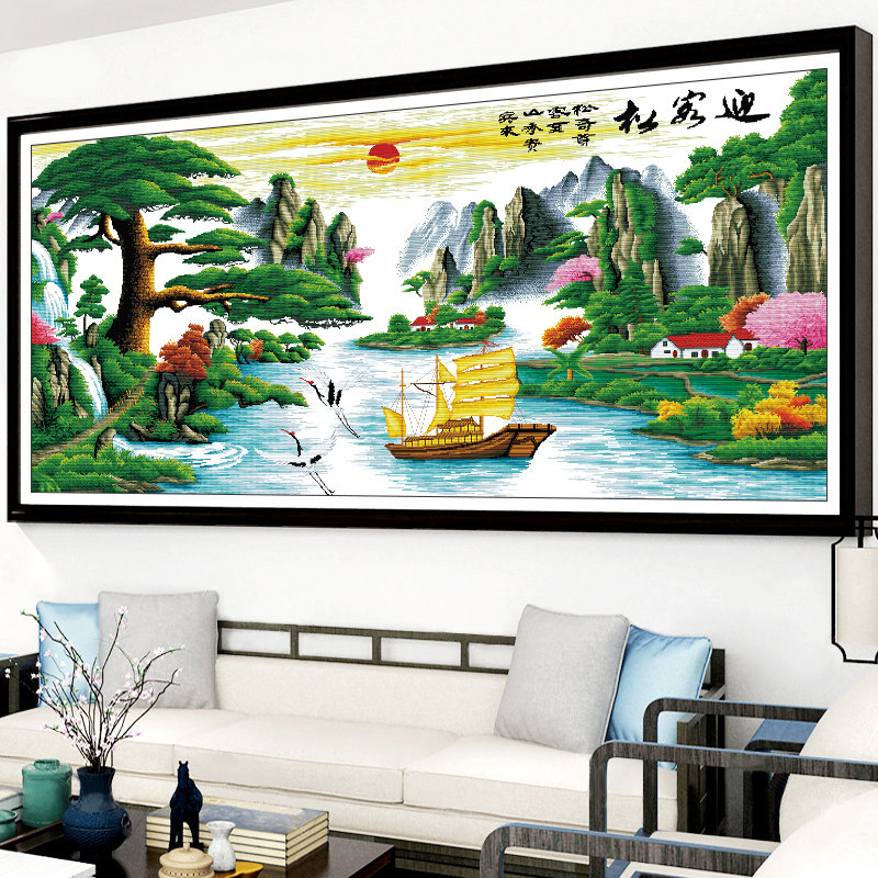 Cross embroidered 2022 new large living room bedroom by itself embroidered by hand to greet the atmosphere minimalist modern home