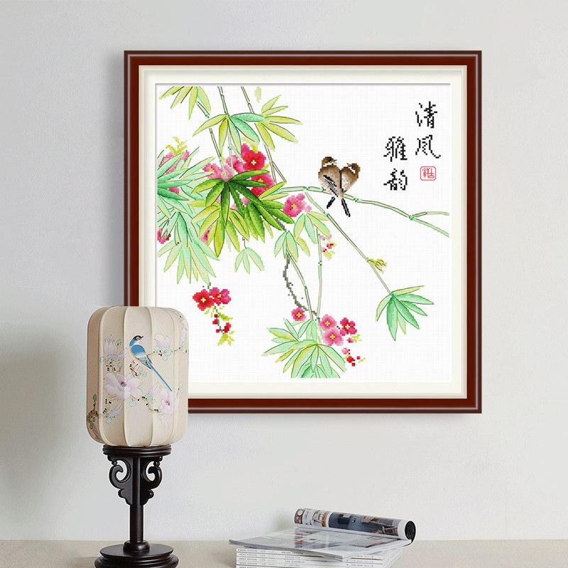 Cross embroidered 2022 new line embroidered bedroom living room itself embroidered with small, modern simple embroidered small pieces