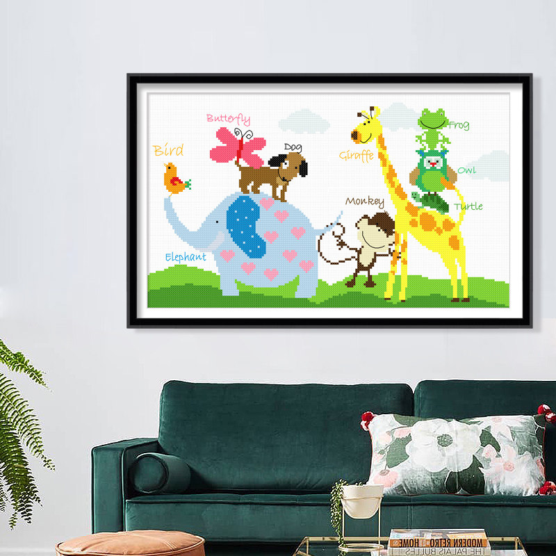 Cross-stitch 2021 new thread embroidery small small pieces handmade simple embroidery children's room bedroom household self-embroidery cartoon