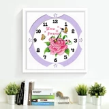 Cross -Stitch Clock 2023 Новая линейная вышивка слегка ресторан Rose Vishing Clock Flowers Простая современная вышивка простота