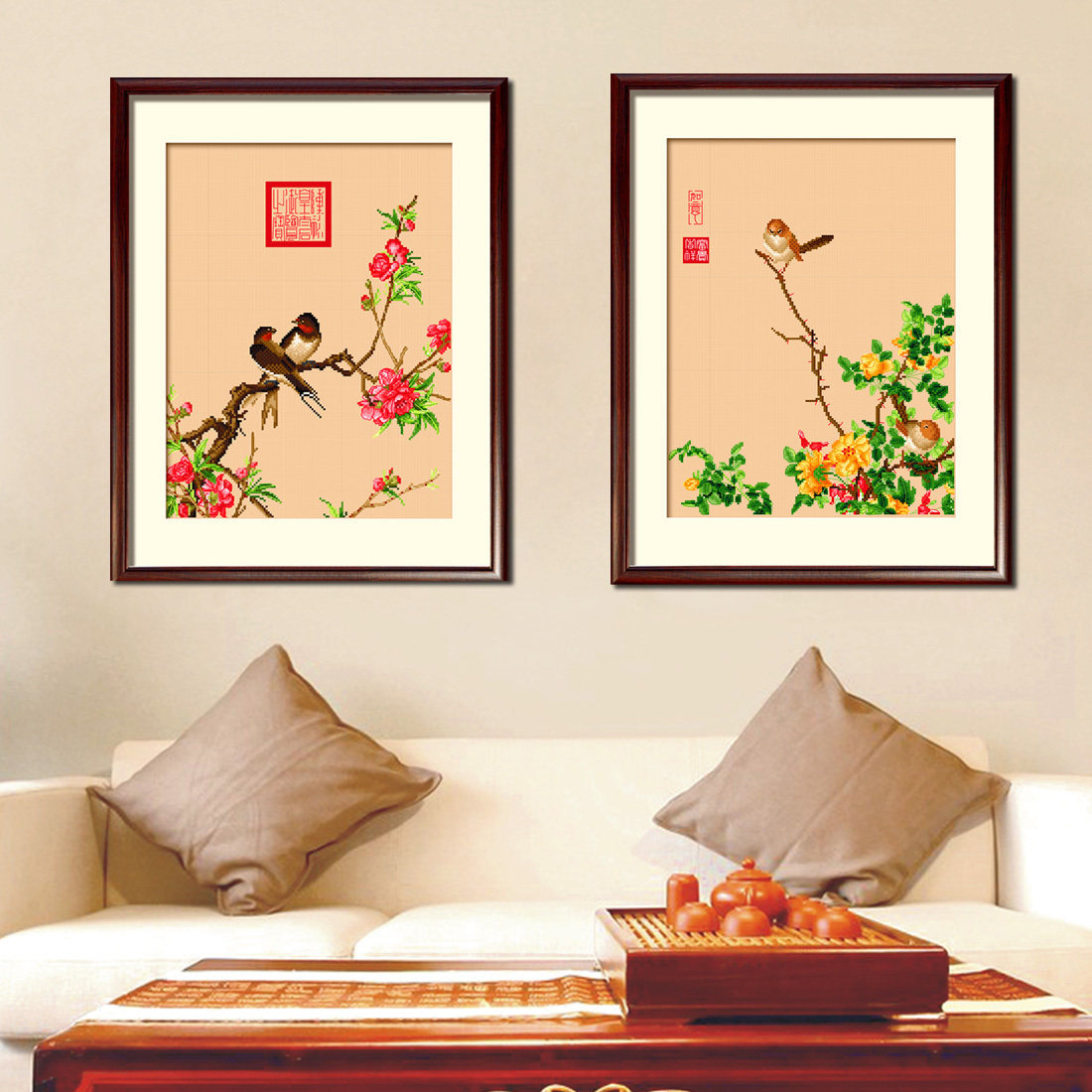 Cross stitch 2021 new thread embroidery small simple living room bedroom self-embroidery handmade small pieces simple embroidery novice
