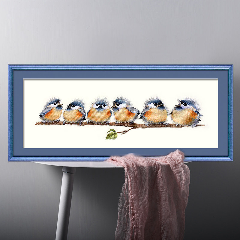 Cross embroidered 2022 new living-room bedroom small pieces thread embroidered handmade small birds small hand simple and small pieces
