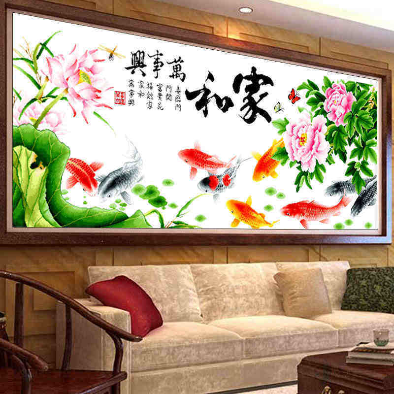 Home and Masterpiece Cross embroidered 2022 new lines embroidered on their own embroidered living room with simple embroidery over the years