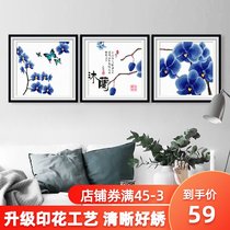  Cross-stitch orchid large-scale triptych 2021 new thread embroidery self-embroidery handmade living room bedroom small simple embroidery