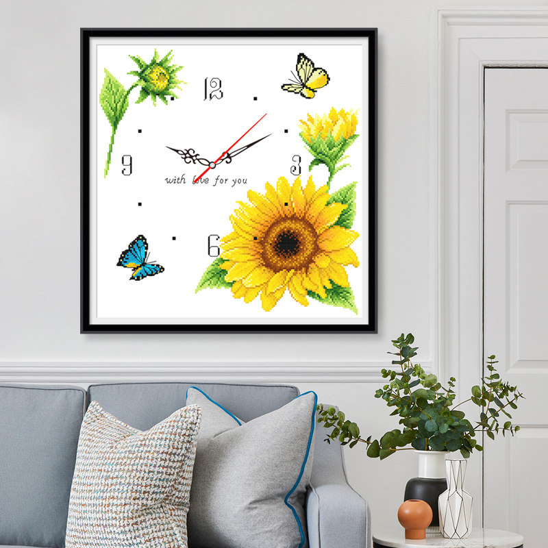 Cross embroidery watch 2022 new line embroidery simple modern living room bedroom dining room sunflower flowers embroidered simple