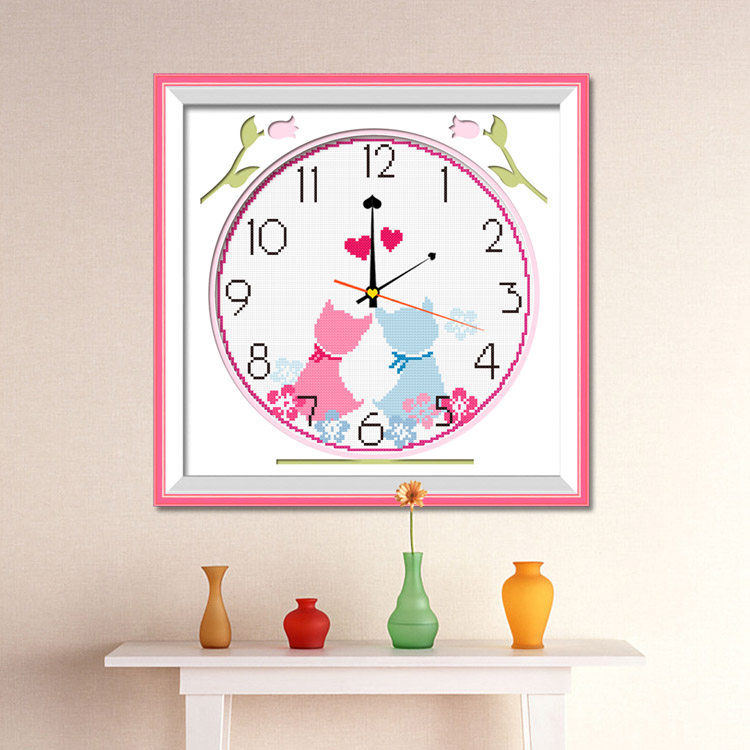 Cross embroidered watch 2022 new line embroidered living room Bedroom cartoon Jane about modern yourself embroidered small pieces simple