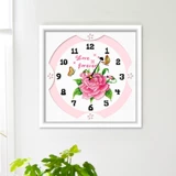 Cross -Stitch Clock 2023 Новая линейная вышивка слегка ресторан Rose Vishing Clock Flowers Простая современная вышивка простота