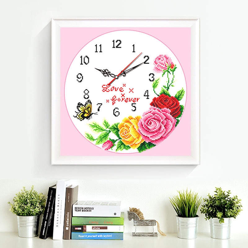 Cross embroidered 2022 New line embroidered clocks and watches Living room Bedrooms small and simple embroidered handmade small pieces