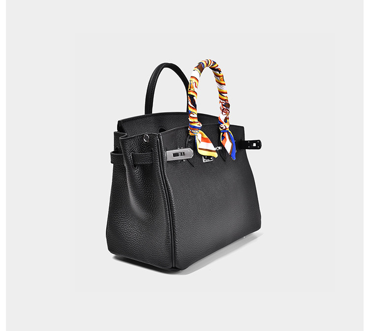 Handbag - Sac Birkina en Cuir Togo - Finitions argentées