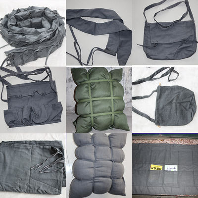 Performance props: grey bullet bags, food bags, grenade bags, Red Army luggage bags, backpacks, wall-mounted file bags, quilts