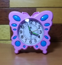 Creative cartoon fashion small butterfly alarm clock children simple clear with lamp clock students get up clock