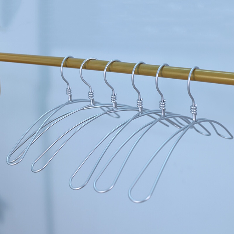 Adult Aluminum Alloy Metal Clothes Hangers, Cross Double-Line Aluminum Hangers, Non-Marking Clothes Hangers for Clothing Stores, 10 Pieces 