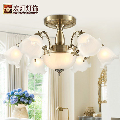 European style ceiling lamp retro atmosphere living room lamp Jane European pastoral iron lamp fashion simple bedroom lamp country lamp