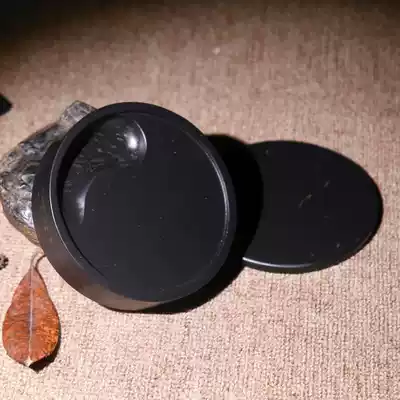 She inkstone Tai Chi inkstone water-shaped stone round inkstone and square with lid boutique She inkstone round dragon tail Inkstone old pit Golden Star gold halo