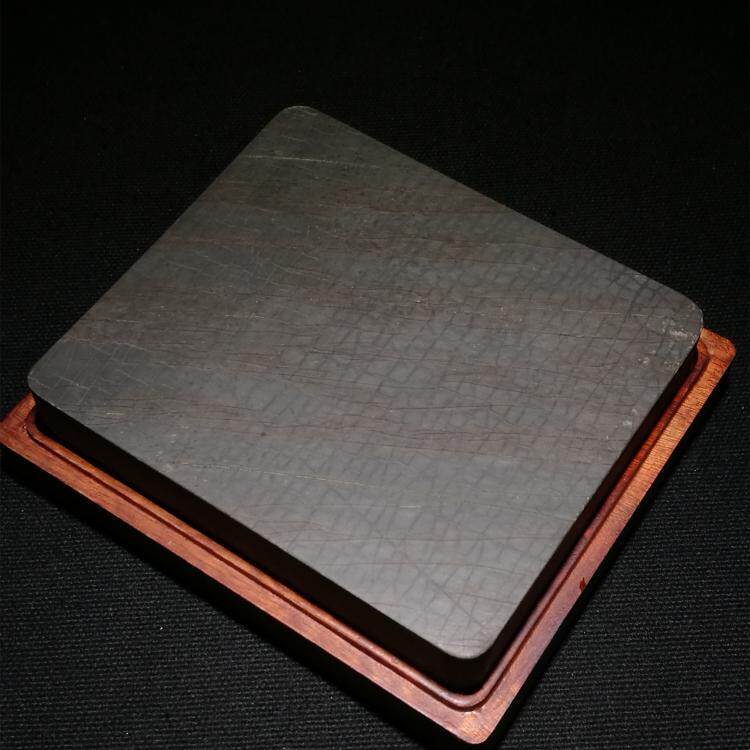 Chinese ink-stone inkstone old pit blood silk fine grid tortoise back tattoo (rectangular stone slab * pint good * specimen grade)