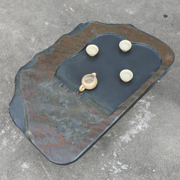 Whole Block of Inkstone Raw Stone Tea Tray Cloud Mid Fairy Crane Large Tea Table Crafts Tea Sea Collection Boutique End Inkstone Tea Sea