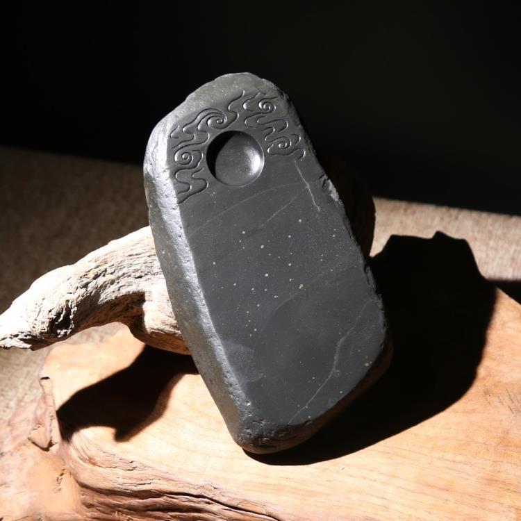 Stone-ink-stone Old pit Venus Pit Rain Dot Venus Wenfang Four Treasure Collection to Play Inkstone Original Stone stone Ink Stone stone Artisanal Solitary and Ink Stone