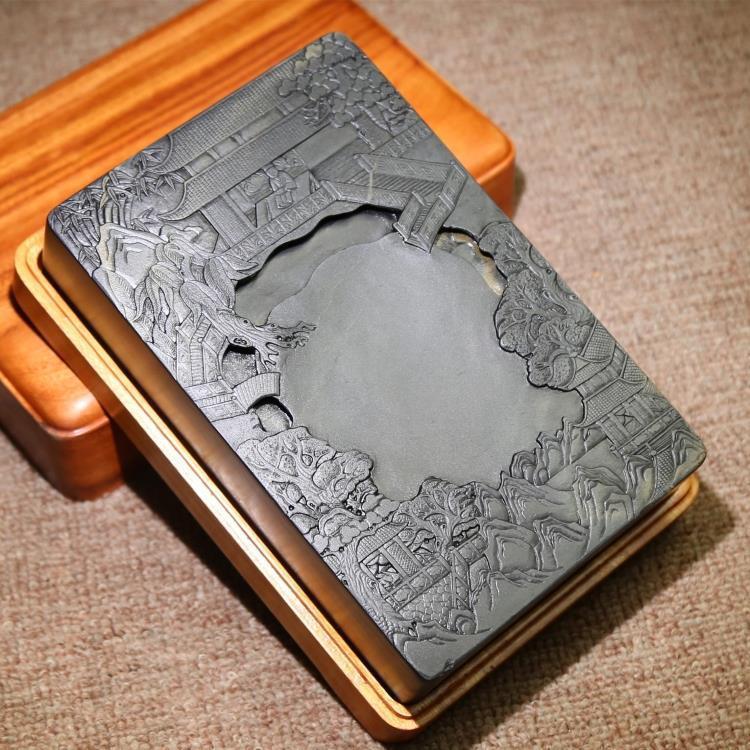 Fine high-end collection inkstone ink table ink boutique black nail ribbed gold halo ink classic ink worker old pit