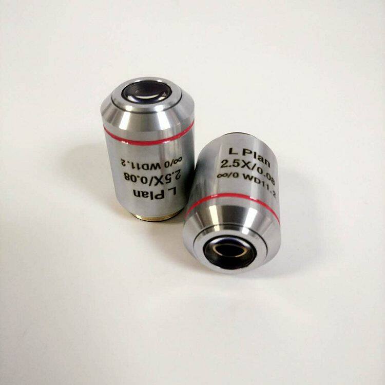 Long working distance 2 5X Unlimited distant gold phase objective lens 2 5 times gold phase field achromatic objective