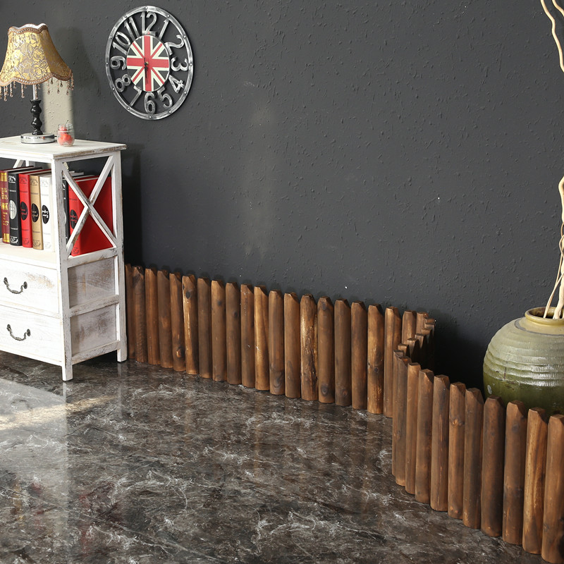 Carbonized wooden pile fence outdoor corrosion fence semi-circular flower fork line garden fence cut wooden fence