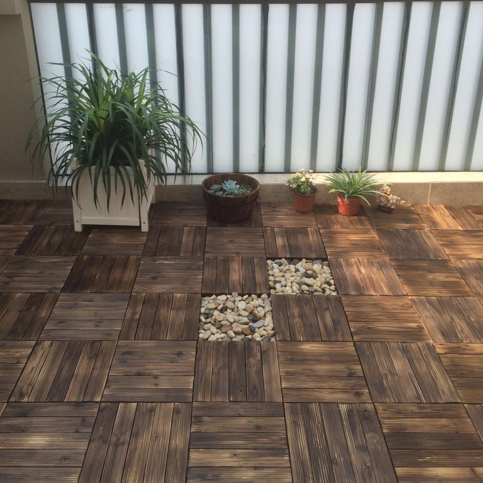 Outdoor anti-corrosion solid wood floor bathroom courtyard balcony disassembly DIY waterproof environmental protection splicing floor