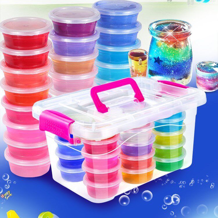 Rubber Clay Light Clay Safe Non-toxic Colored Crystal Glue Clay Child Elephant Leather Clay Student Crystal Clay Boy Bucket