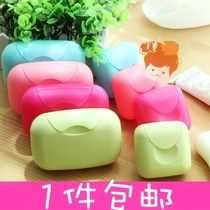 Soap box travel with lid sealed waterproof drain travel portable round laundry soap box