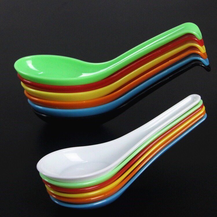 Home Small Spoon Plastic Commercial Creative Fried Vegetables Deputy Food Integrated Kindergarten Snack Dining Room Trumpet Children