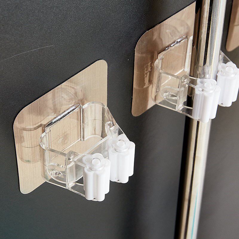 Punch-free powerful adhesive clips Contained Fixer Makeup Room Mop Hook Mop Tile fixed water pipe