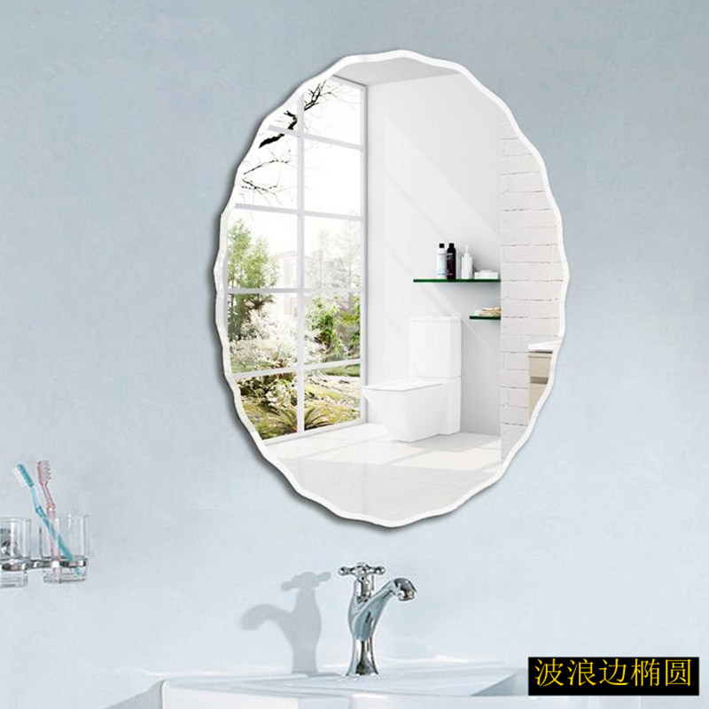 Beauty salon decorative mirror European style bedroom room living room mirror paste round wall self-adhesive makeup mirror large
